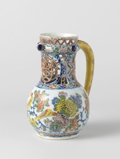 Jug, painted with flowers and birds