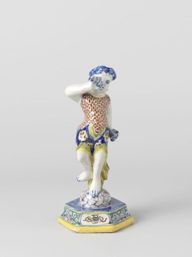 Polychrome painted decorative object of faience