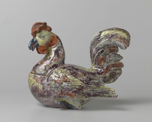 Tureen in Faience Shaped Like a Hen