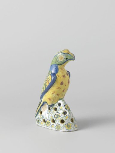 Parrot of multicoloured painted faience