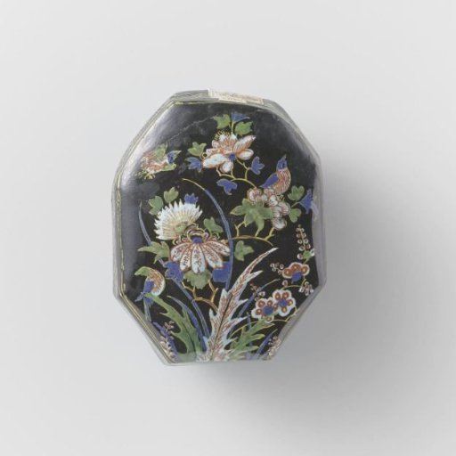 Brushback of multicoloured painted faience