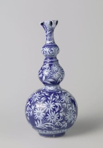 Vase, painted in many colours with flower branches