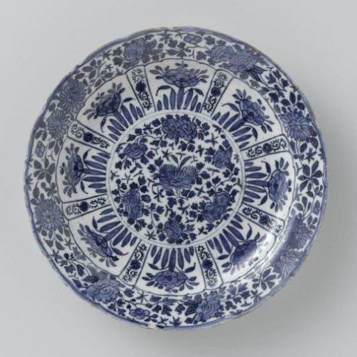 Faience plate with floral decoration