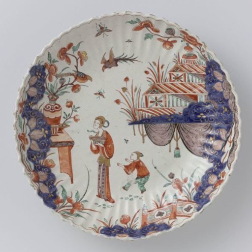 Bowl of multicolour painted faience