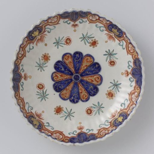 Bowl of multicoloured painted faience