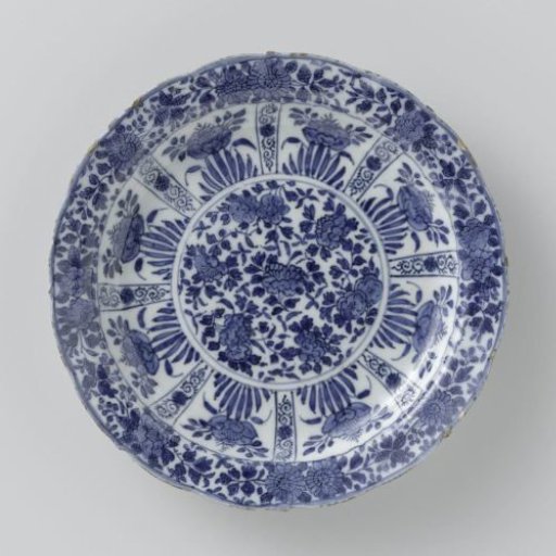 Faience plate with floral decoration