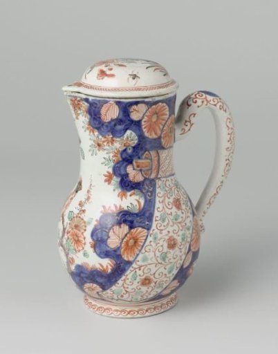 Can with lid of polychrome painted faience