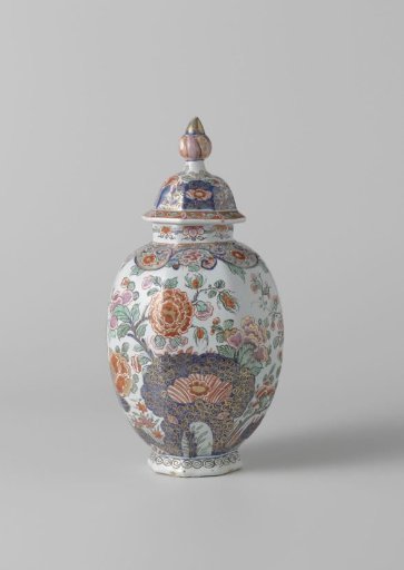 Pot of multicolored painted faience