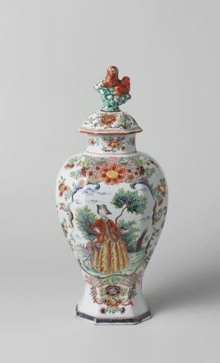 Two vases and a cup, parts of a cabinet set