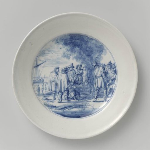 Plate, flat painted with Paul on Malta
