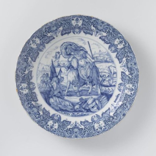 Plate, painted with the abduction of Europa