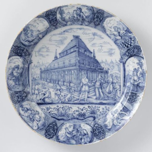 Plate with the building of the temple at Jerusalem