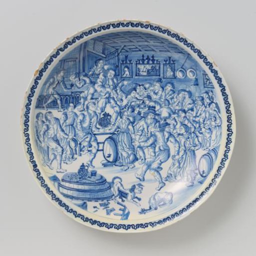 Plate with tavern scene