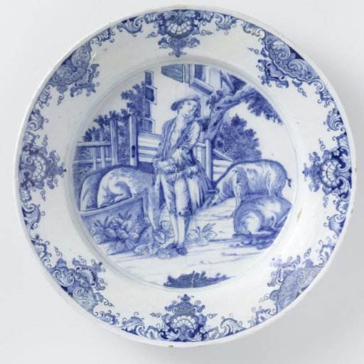 Plate of faience with the Prodigal Son