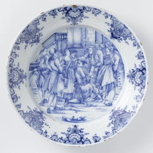 Plate of faience with the Prodigal Son