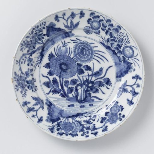 Faience plate with floral decoration