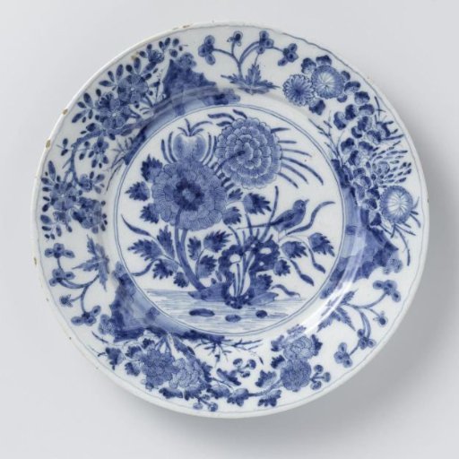 Faience plate with floral decoration