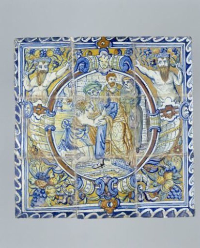 Tile tableau with the return of the prodigal son