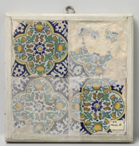 Field of four pompadour tiles