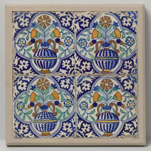 Field of four pompadour tiles
