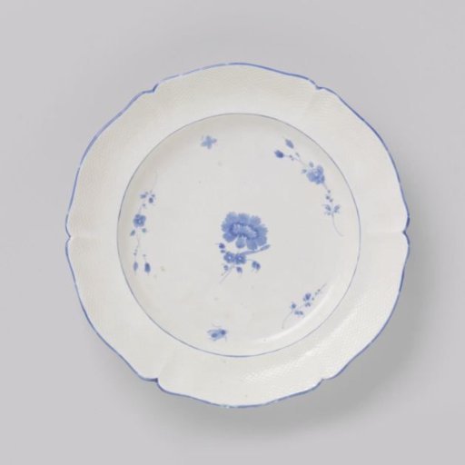Dish with flower sprays and insects