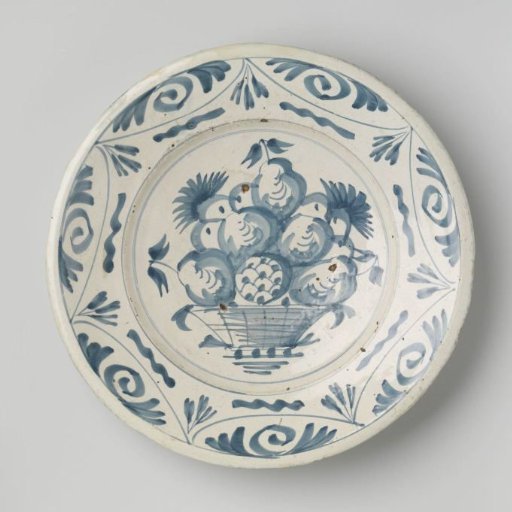 Plate of Blue-Painted Majolica