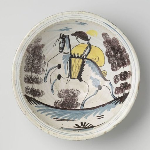 Plate of Multicolour-Painted Majolica