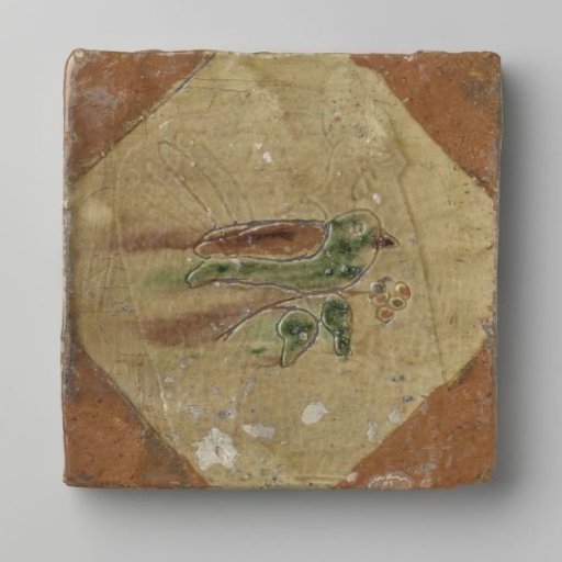 Tile with bird on branch