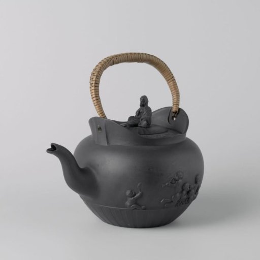 Chocolate pot with ceramic lid, Wedgwood Black Basalt. With lid.