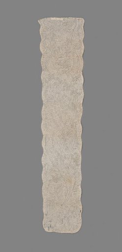 Bonnet lappet, fragment, of Binche lace