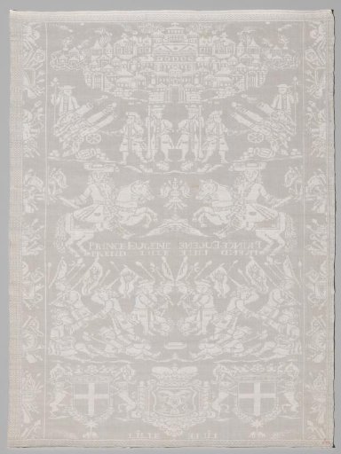 Napkin with the capture of Lille by Eugene of Savoy