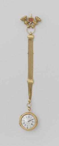 Watch with watch chain with cachets and a key