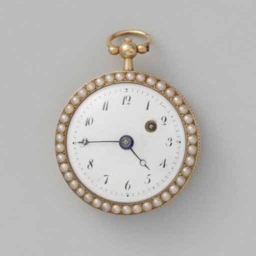 Watch with white enamel dial