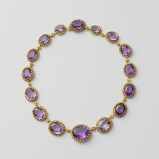 Necklace of gold and amethyst