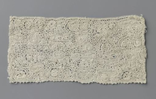 Strip of needle lace with spirals
