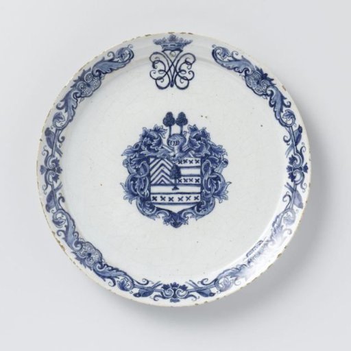 Plate, Painted with an Unknown Coat of Arms, Possibly Van Egmond