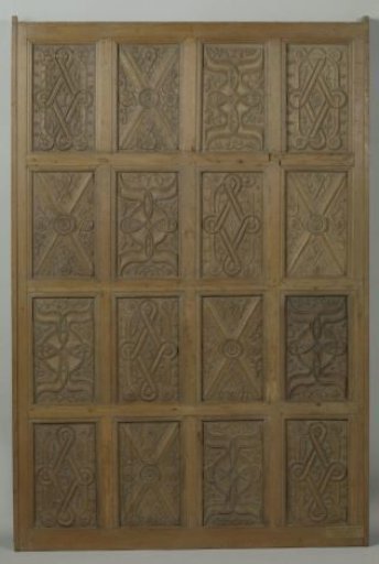 Wooden Screen with Sixteen Panels, Diversely Decorated: Swags, St. Andrew's Cross with Interlaced Bands, Swag with Interlaced Bands