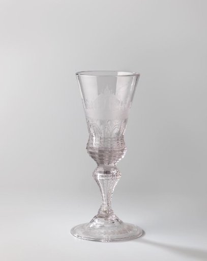 Goblet with a castle and a rabbit hill