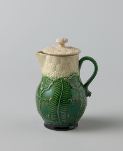 Milk jug of stoneware; Whieldon ware, cauliflower ware.