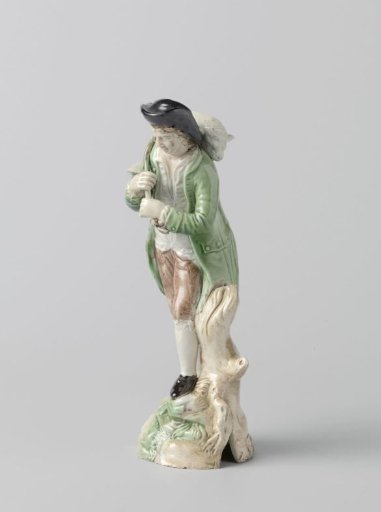 Figure of hard-baked earthenware, with polychrome decoration, Ralph Wood.