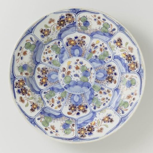 Plate of Multicolored Painted Faience