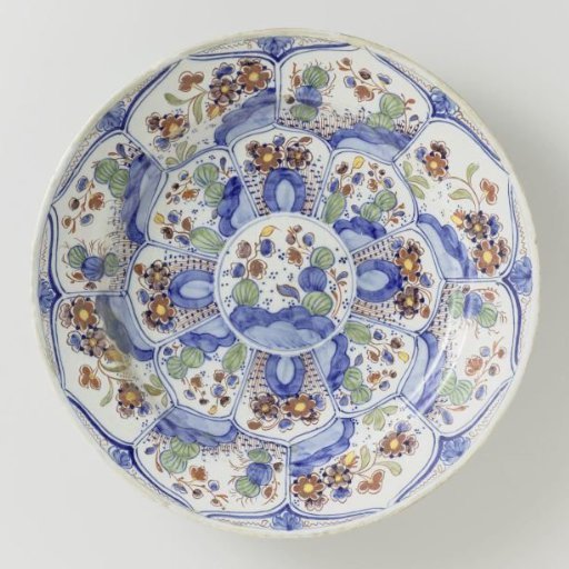 Plate of Multicolored Painted Faience
