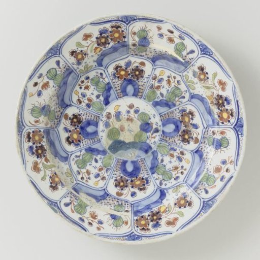 Plate of Multicolored Painted Faience