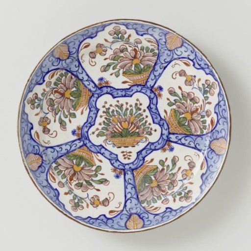 Plate of Multicolored Painted Faience, So-called "Pancake"