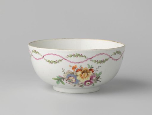 Bowl with flower sprays and scrolls