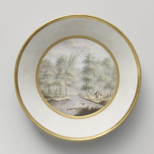 Saucer with a landscape