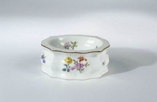 Salt cellar, multicoloured painted with flowers