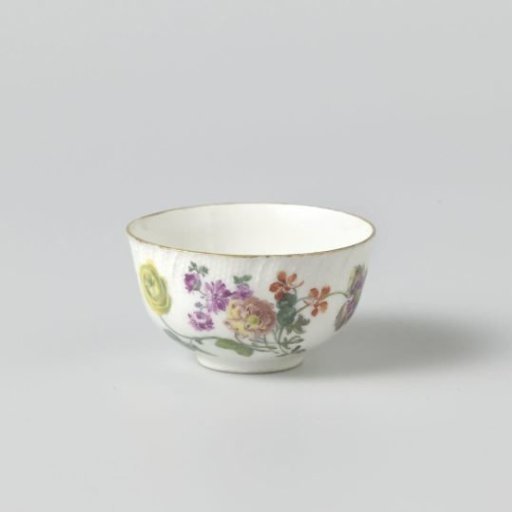 Head, multicolored painted with flower bouquets