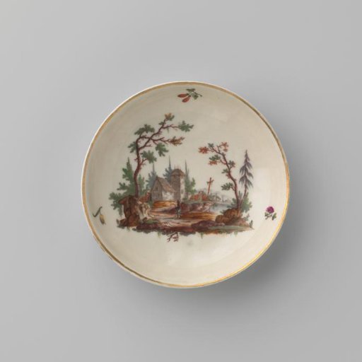 Saucer with a landscape