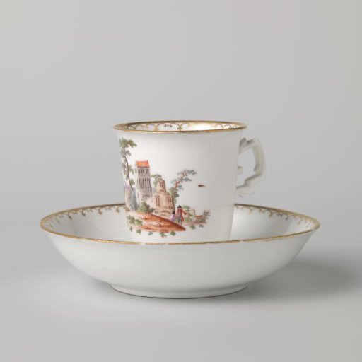 Saucer with a landscape